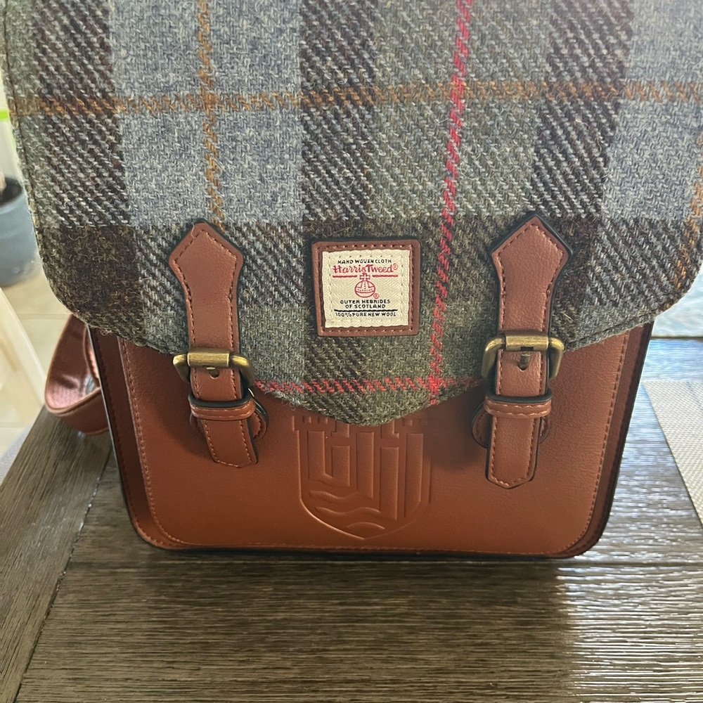 Brown and Gray Backpack Purse